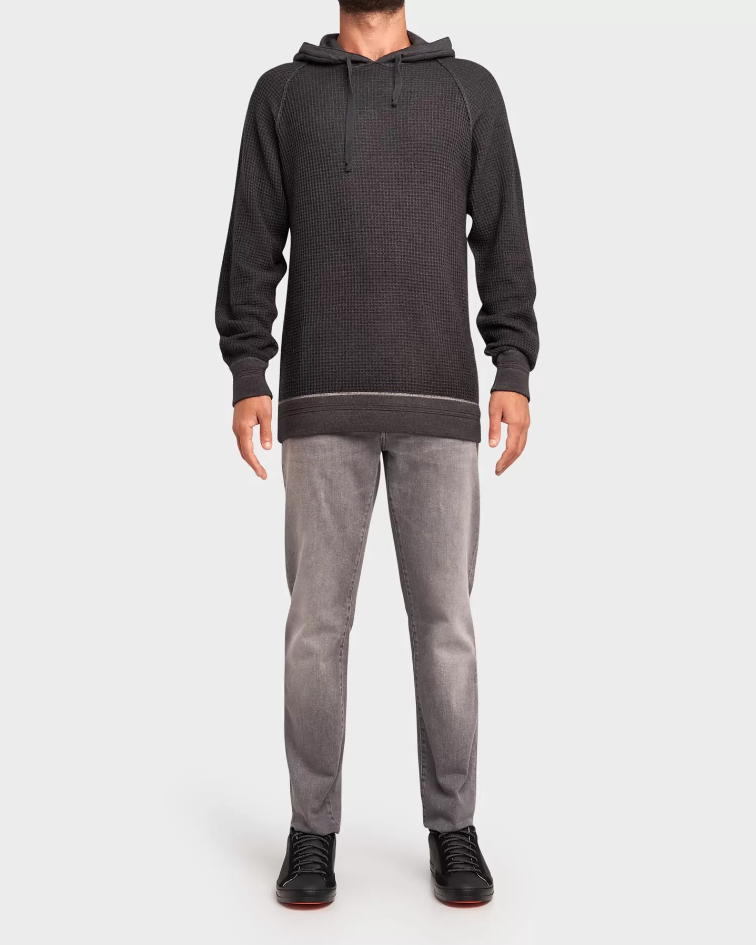 Crossley Dark Grey Wool Waffle Weave Hoodie^ Sweatshirts And Hoodies