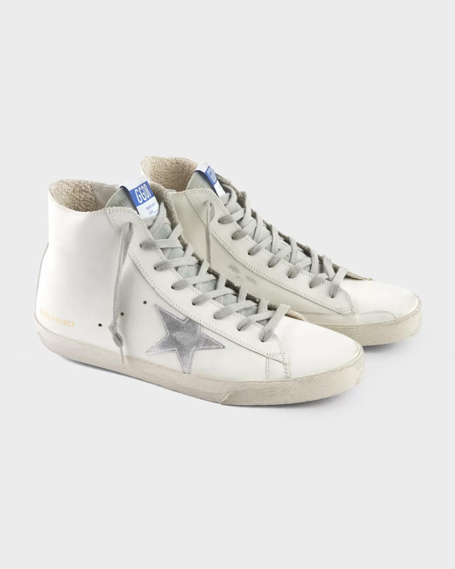 Golden Goose White And Silver Francy High Top Sneakers^ Sneakers
